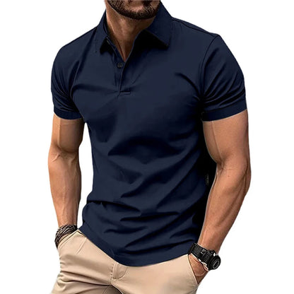 Polo de Manga Corta para Hombre: Estilo Casual y Urbano con Botones de Solapa