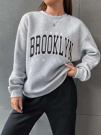 Sudadera Para Mujer Con Estampado 1898 Nueva York Brooklyn