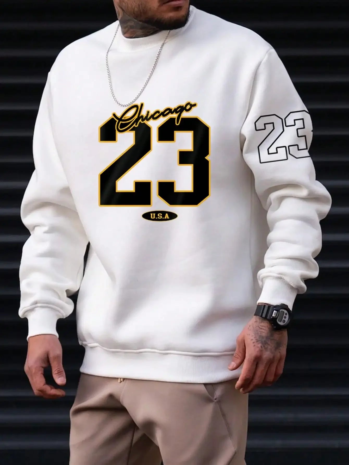 Sudadera Estilo Callejero para Hombre – 23 USA, Diseño Moderno y Sin Capucha