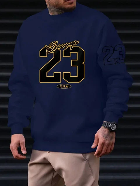 Sudadera Estilo Callejero para Hombre – 23 USA, Diseño Moderno y Sin Capucha