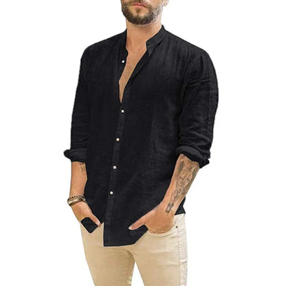 Estilo Playero y Comodidad: Camisas de Manga Larga de Lino y Algodón para Hombre