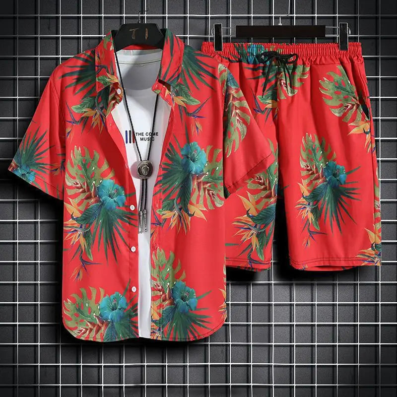 Conjunto De 2 Piezas, Camisa Hawaiana Y Pantalón Corto