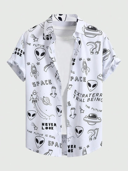 Camisa De Moda De Manga Corta Estamopado Para Hombre