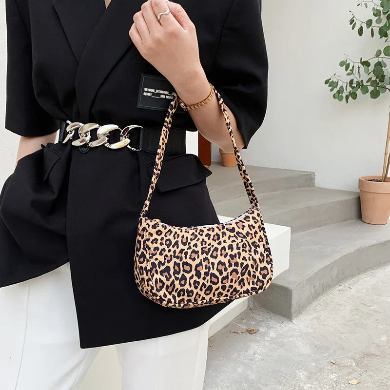 Bolso De Hombro De Nailon Con Estampado De Animales