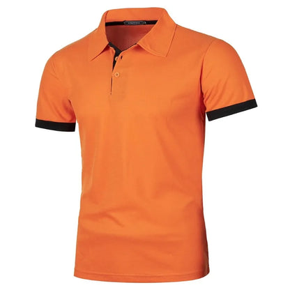 Polo de manga corta para hombre, de color liso, ligera, con solapa, de verano