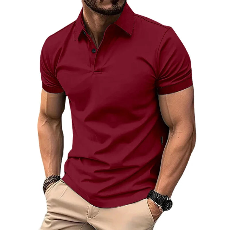 Polo de Manga Corta para Hombre: Estilo Casual y Urbano con Botones de Solapa