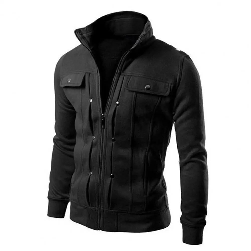 Chaqueta casual para hombre con cuello alto Cierre de cremallera