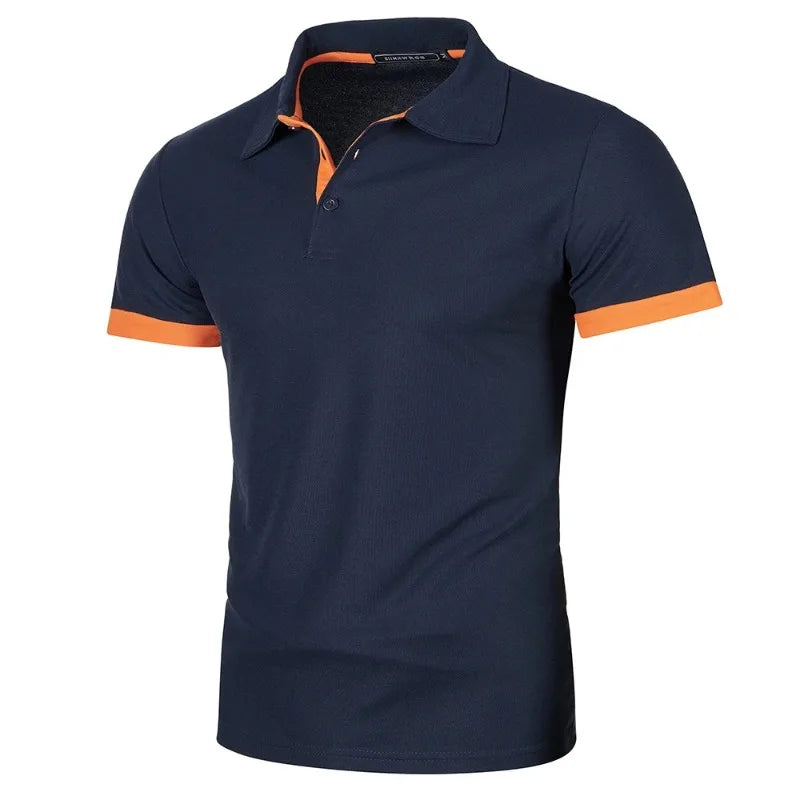 Polo de manga corta para hombre, de color liso, ligera, con solapa, de verano