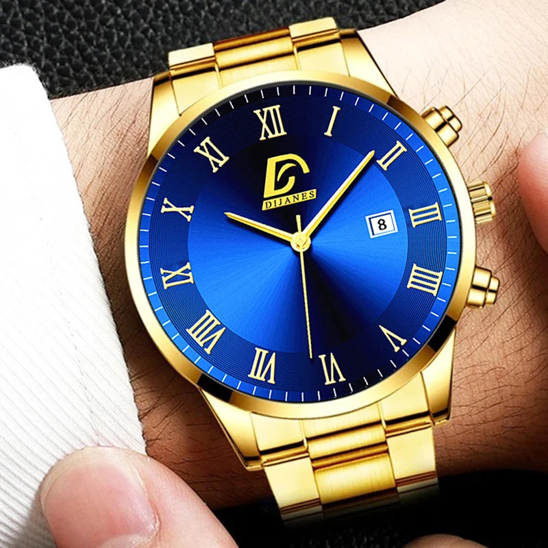 Elegancia que perdura: Relojes de Acero Inoxidable Dorados y Modernos para Hombre