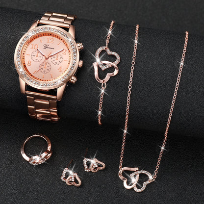 Reloj De Mujer Moda Diamantes De Lmitación 6/unid