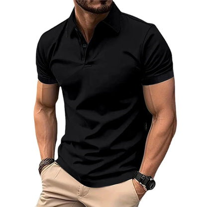 Polo de Manga Corta para Hombre: Estilo Casual y Urbano con Botones de Solapa