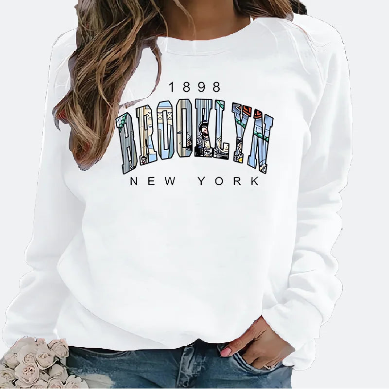 Sudadera Para Mujer Con Estampado 1898 Nueva York Brooklyn