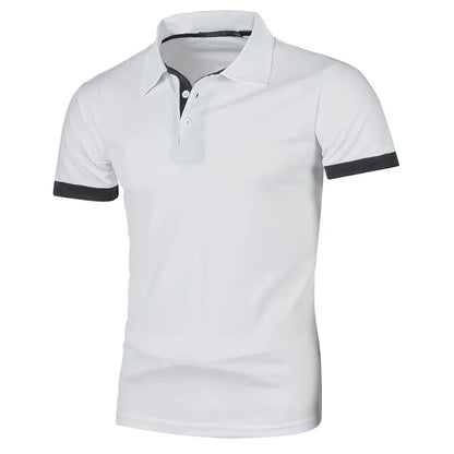 Polo de manga corta para hombre, de color liso, ligera, con solapa, de verano