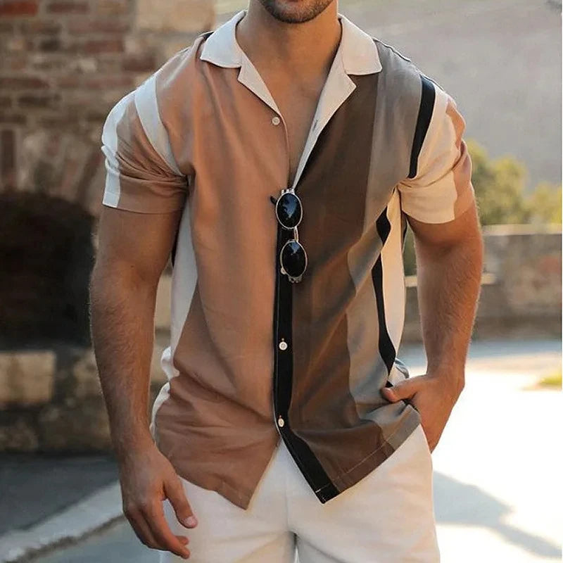 Camisa De Rayas Elegantes Para Hombre