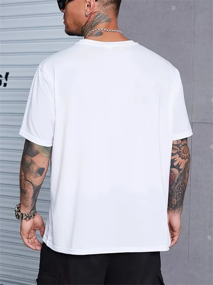 Camiseta Holgada de Verano para Hombre: Estilo Moderno con Estampado OK y 100% Algodón