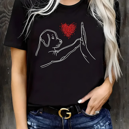 Camiseta Con Estampado GráficoDe Corazón Y Perro