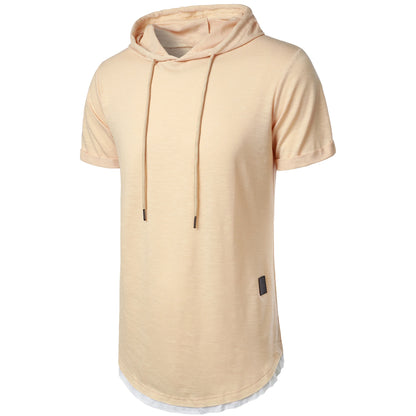 Estilo y Frescura en Verano: Camiseta con Capucha para Hombre de Manga Corta y Color Liso