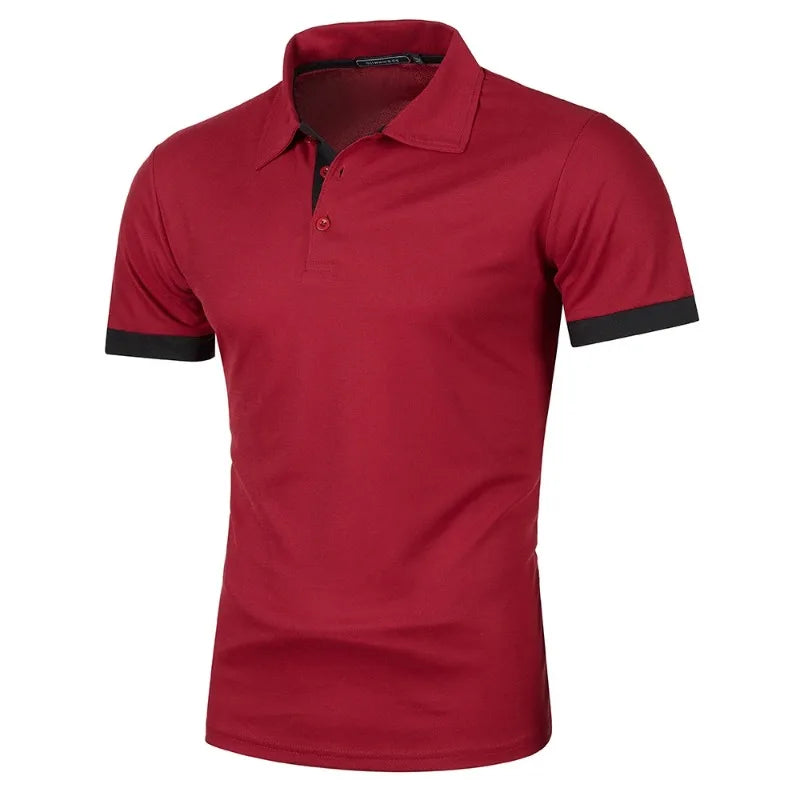 Polo de manga corta para hombre, de color liso, ligera, con solapa, de verano