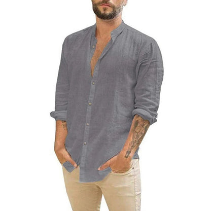 Estilo Playero y Comodidad: Camisas de Manga Larga de Lino y Algodón para Hombre