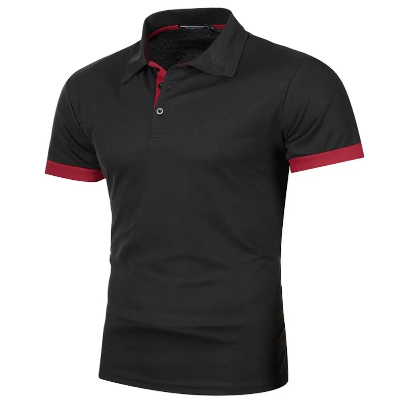 Polo de manga corta para hombre, de color liso, ligera, con solapa, de verano