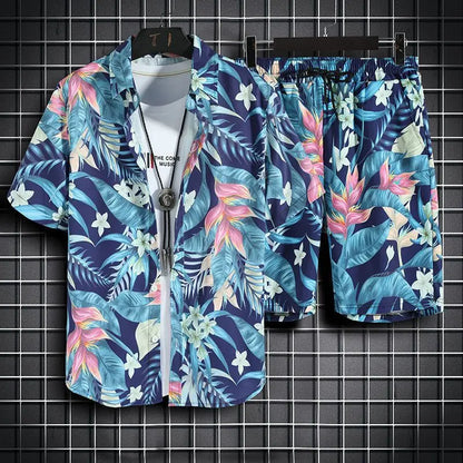 Conjunto De 2 Piezas, Camisa Hawaiana Y Pantalón Corto