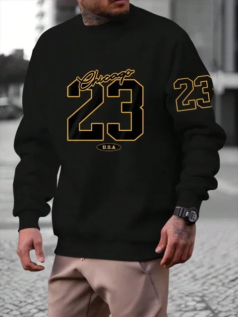 Sudadera Estilo Callejero para Hombre – 23 USA, Diseño Moderno y Sin Capucha