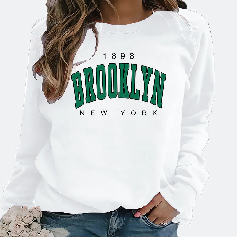 Sudadera Para Mujer Con Estampado 1898 Nueva York Brooklyn