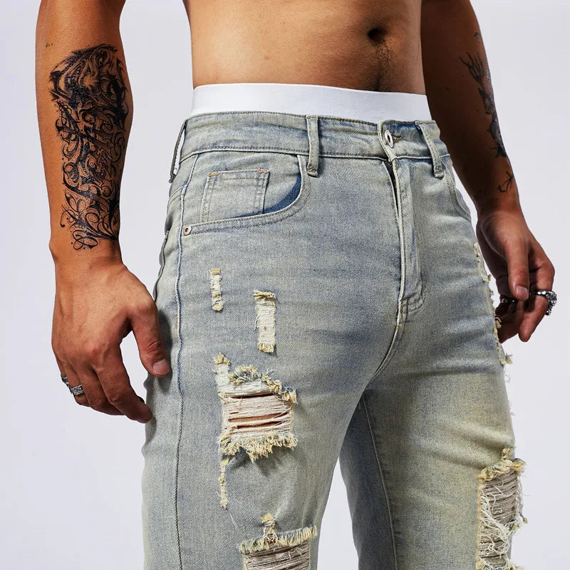 Pantalones Cortos de Mezclilla Vintage para Hombre: Estilo American