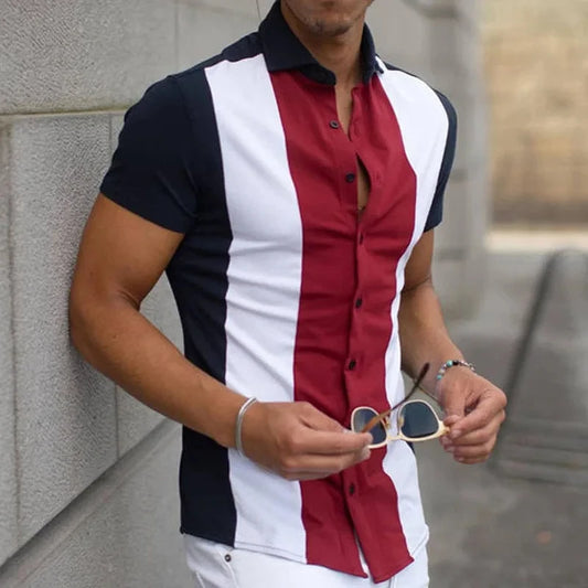 Camisa De Rayas Elegantes Para Hombre