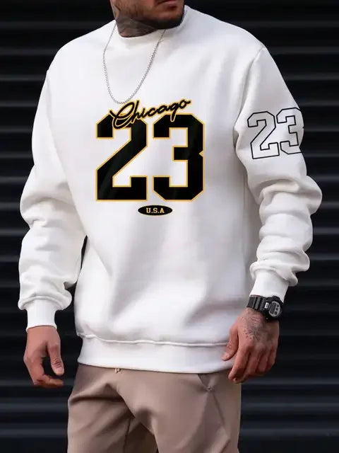 Sudadera Estilo Callejero para Hombre – 23 USA, Diseño Moderno y Sin Capucha