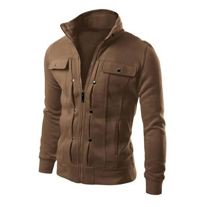 Chaqueta casual para hombre con cuello alto Cierre de cremallera