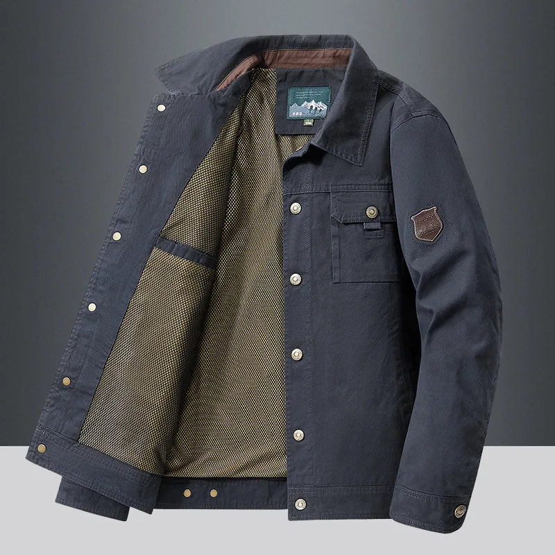 Chaqueta para hombre, cortavientos de algodón moda casual