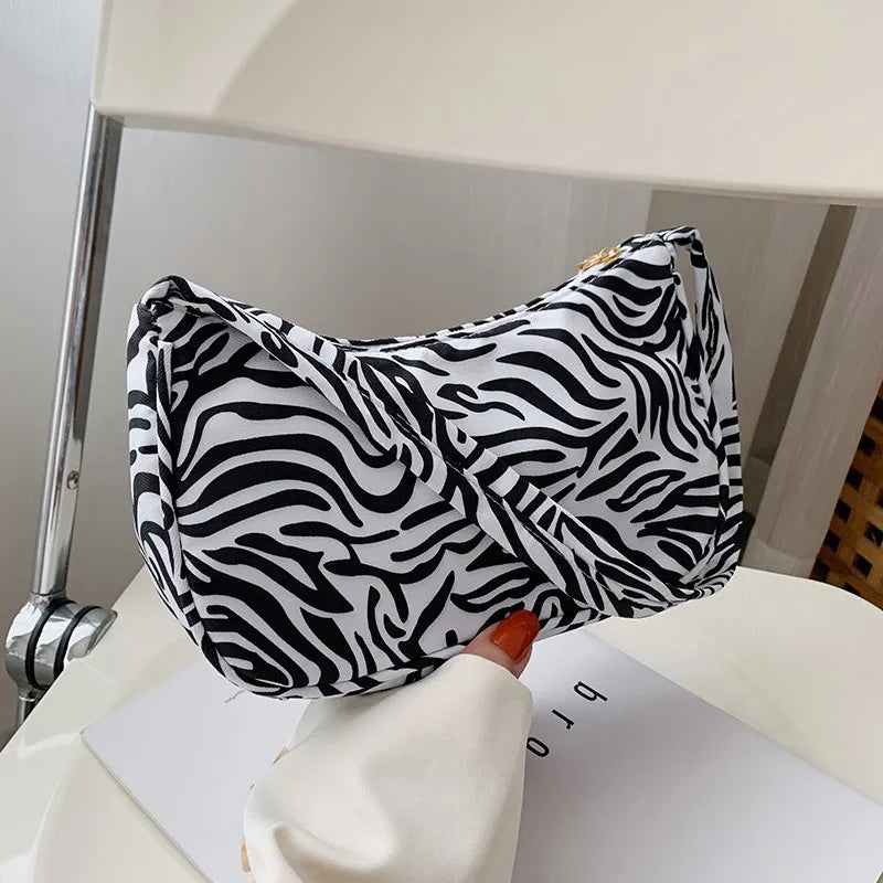 Bolso De Hombro De Nailon Con Estampado De Animales