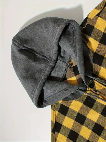 Estilo y Calidez. Chaqueta de Franela con Capucha para Hombre, Comodidad en Cada Momento