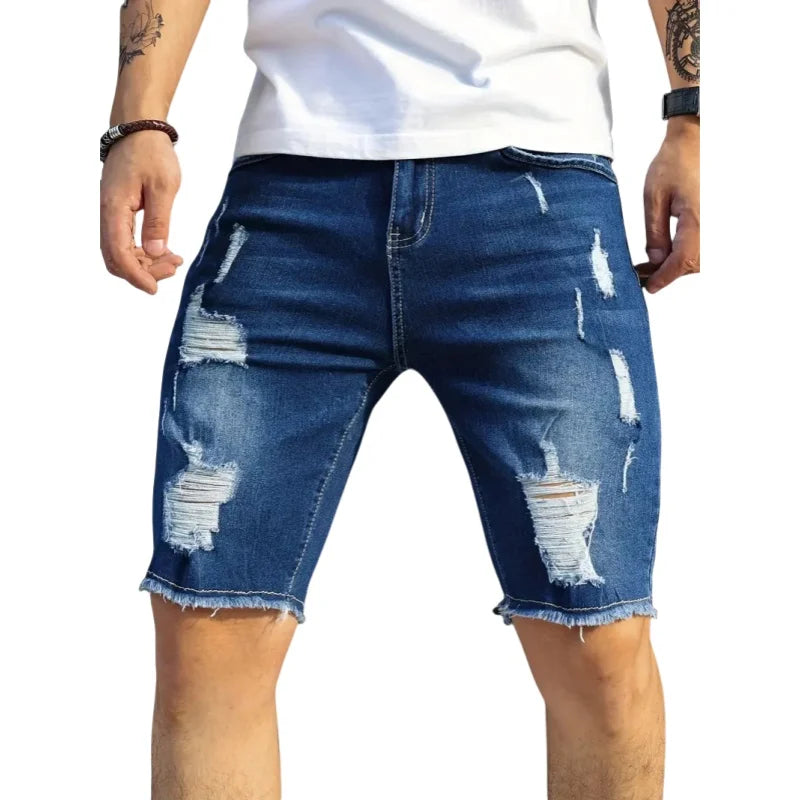 Pantalones Cortos de Mezclilla para Hombre: Estilo Callejero Vintage con Personalidad Única