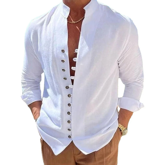 Camisa Informal Holgada para Hombre Manga Larga