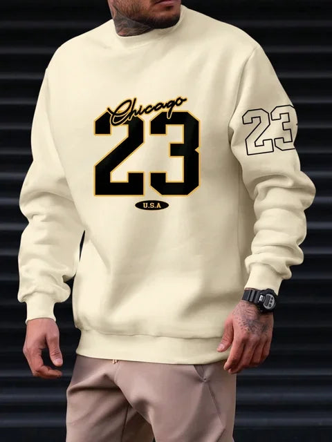 Sudadera Estilo Callejero para Hombre – 23 USA, Diseño Moderno y Sin Capucha