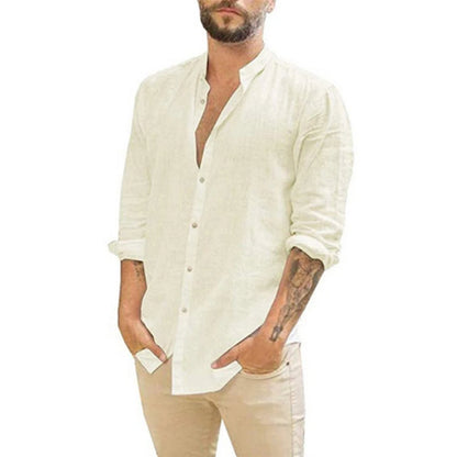 Estilo Playero y Comodidad: Camisas de Manga Larga de Lino y Algodón para Hombre