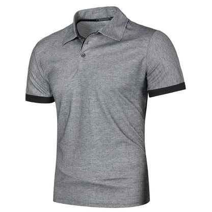 Polo de manga corta para hombre, de color liso, ligera, con solapa, de verano