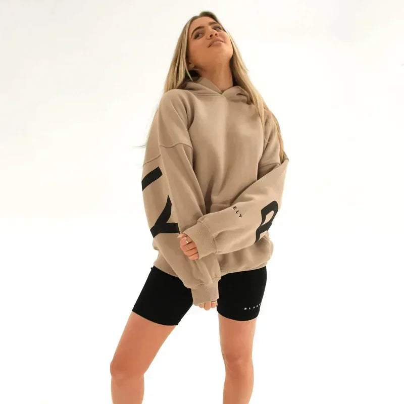 Sudadera Holgado Con Capucha Y Mangas Para Mujer