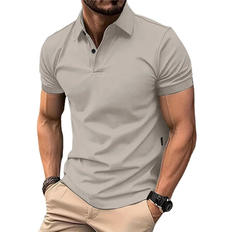 Polo de Manga Corta para Hombre: Estilo Casual y Urbano con Botones de Solapa