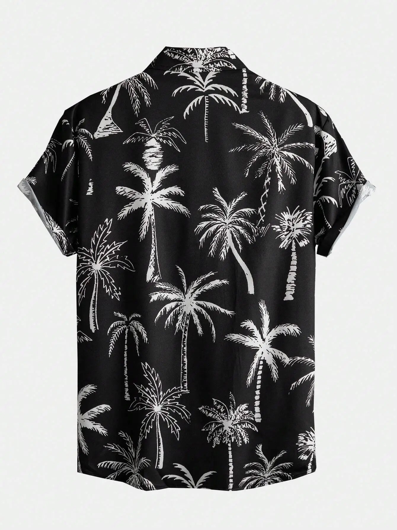 Camisa De Hombre Con Estampado De Árbol De Coco Hawaiano