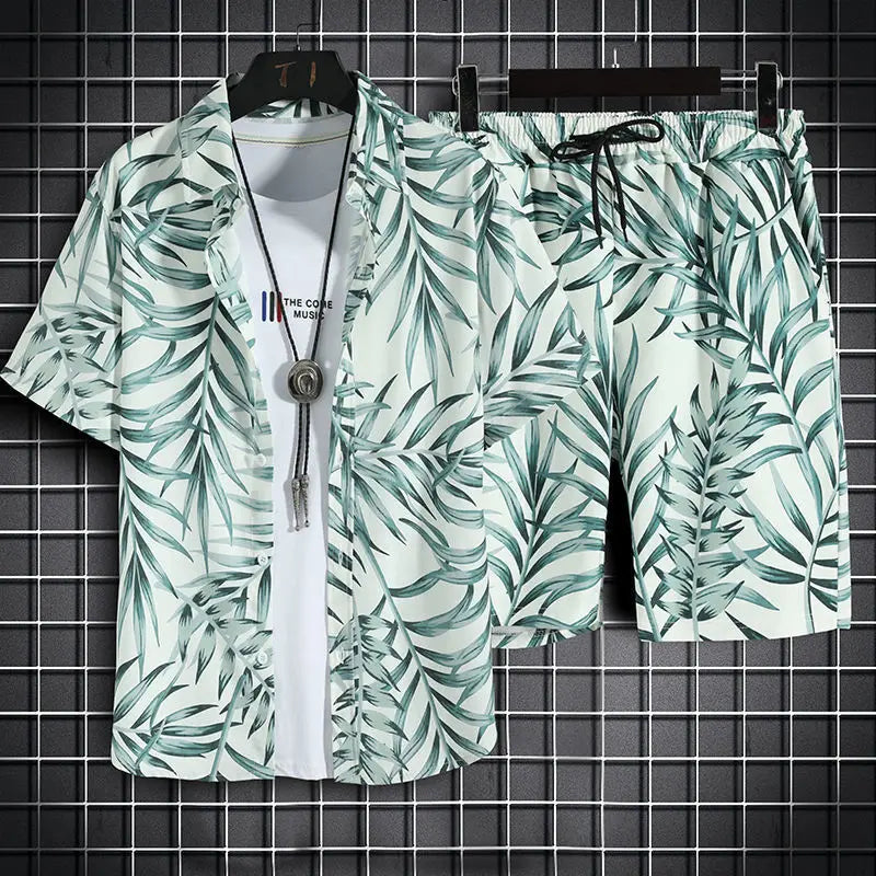 Conjunto De 2 Piezas, Camisa Hawaiana Y Pantalón Corto