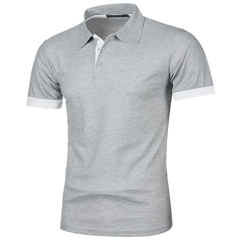 Polo de manga corta para hombre, de color liso, ligera, con solapa, de verano