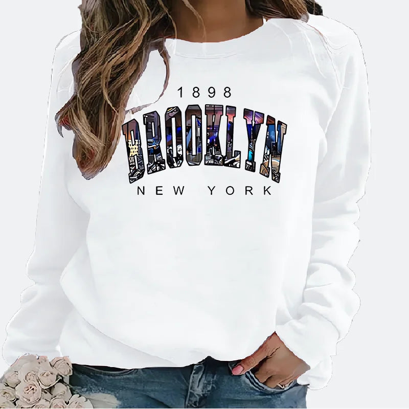 Sudadera Para Mujer Con Estampado 1898 Nueva York Brooklyn