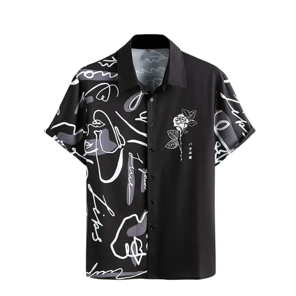 Camisa De Moda De Manga Corta Estamopado Para Hombre