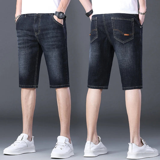 Pantalones Cortos de Mezclilla para Hombre: Jeans Rectos hasta la Rodilla, Estilo Callejero